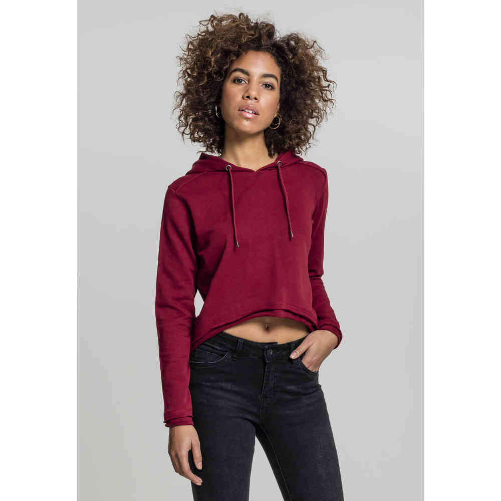 Urban Classics - Cropped Terry Sweat à capuche - Rouge